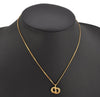 Authentic Christian Dior Gold Tone Chain Rhinestone Pendant Necklace CD 0398K