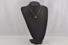 Authentic Christian Dior Gold Tone Chain Rhinestone Pendant Necklace CD 0398K