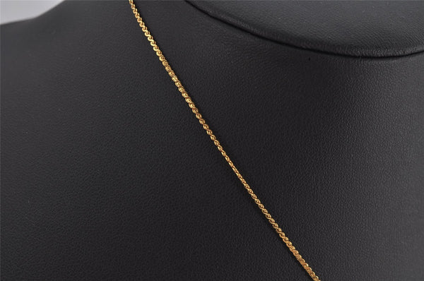 Authentic Christian Dior Gold Tone Chain Rhinestone Pendant Necklace CD 0398K