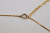 Authentic Christian Dior Gold Tone Chain Rhinestone Pendant Necklace CD 0398K