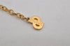 Authentic Christian Dior Gold Tone Chain Rhinestone Pendant Necklace CD 0398K