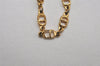 Authentic Christian Dior Chain Bracelet Gold Tone CD Junk 0399K