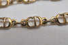 Authentic Christian Dior Chain Bracelet Gold Tone CD Junk 0399K