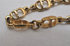 Authentic Christian Dior Chain Bracelet Gold Tone CD Junk 0399K