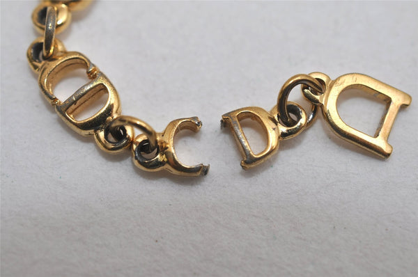 Authentic Christian Dior Chain Bracelet Gold Tone CD Junk 0399K