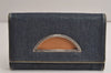 Authentic Christian Dior Vintage Long Wallet Purse Denim Leather Blue 0400K