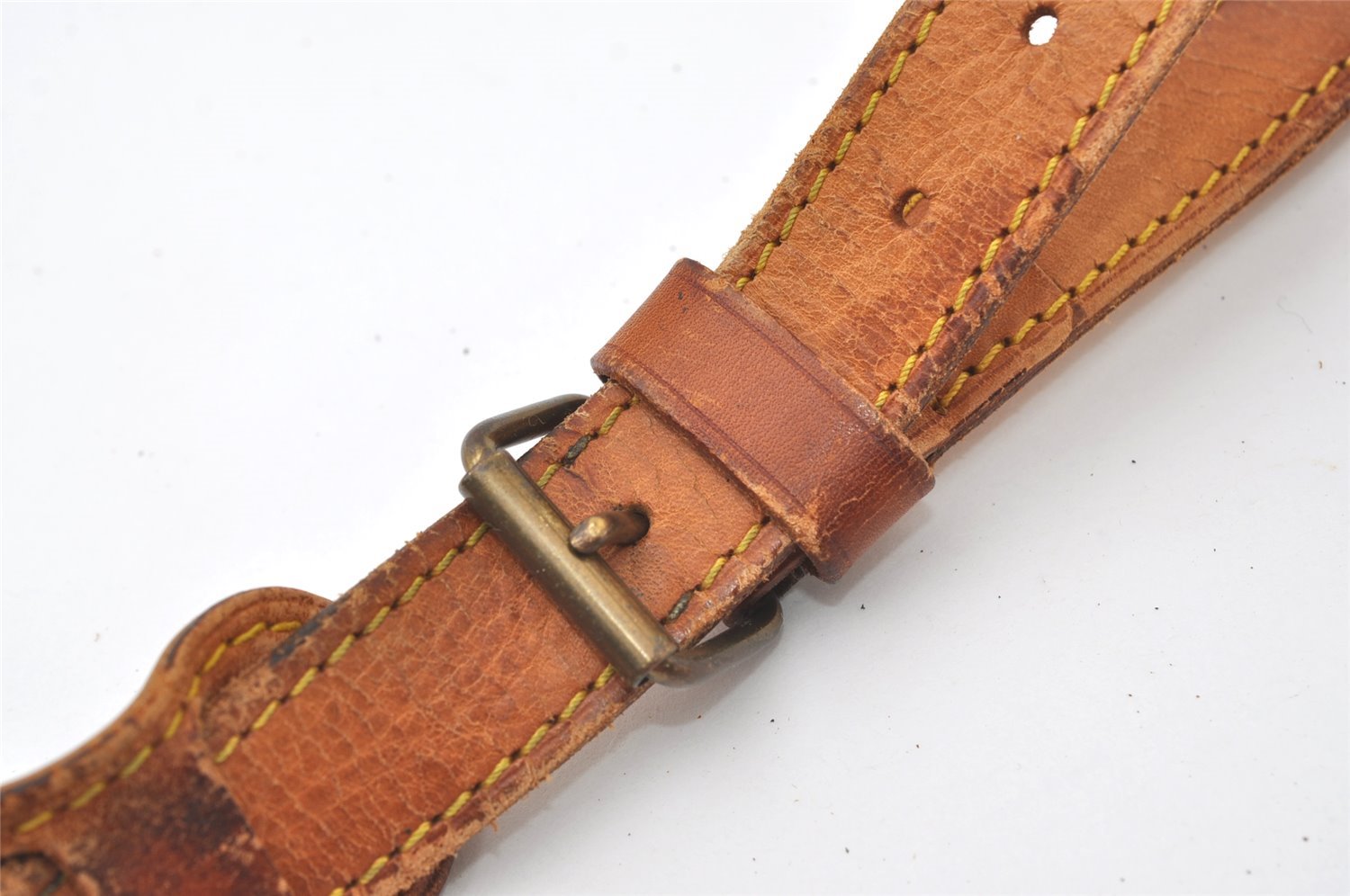 Authentic Louis Vuitton Leather Shoulder Strap Beige 41.7-48.8