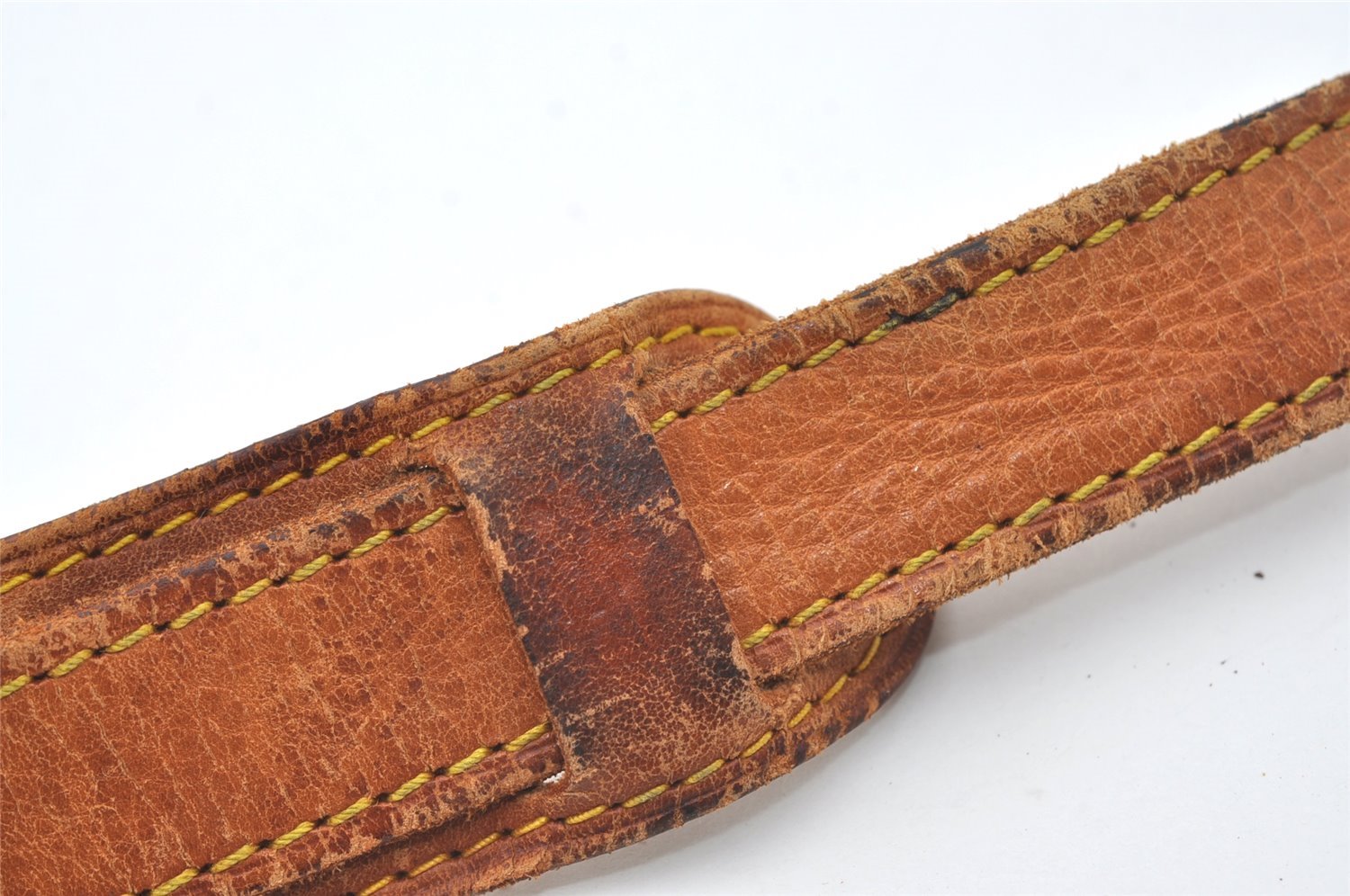 Authentic Louis Vuitton Leather Shoulder Strap Beige 41.7-48.8