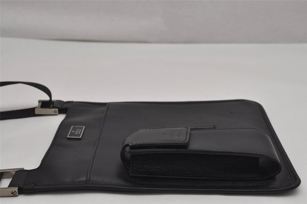 Authentic GUCCI Vintage Shoulder Cross Body Bag Purse Leather Black 0402K