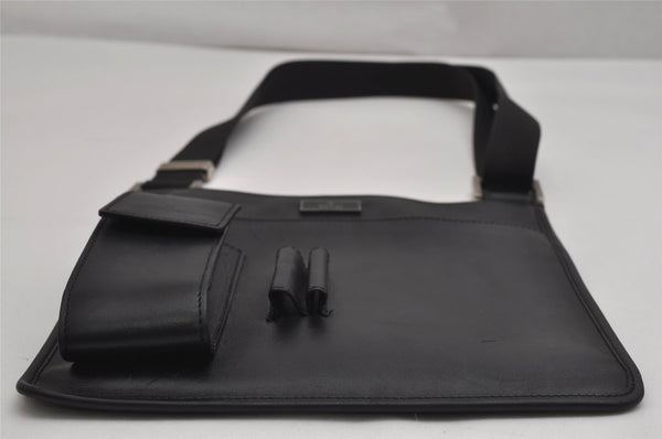 Authentic GUCCI Vintage Shoulder Cross Body Bag Purse Leather Black 0402K