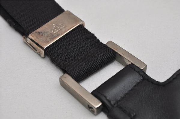 Authentic GUCCI Vintage Shoulder Cross Body Bag Purse Leather Black 0402K