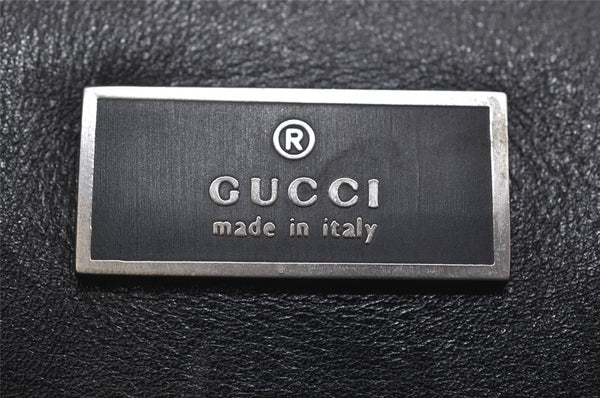 Authentic GUCCI Vintage Shoulder Cross Body Bag Purse Leather Black 0402K