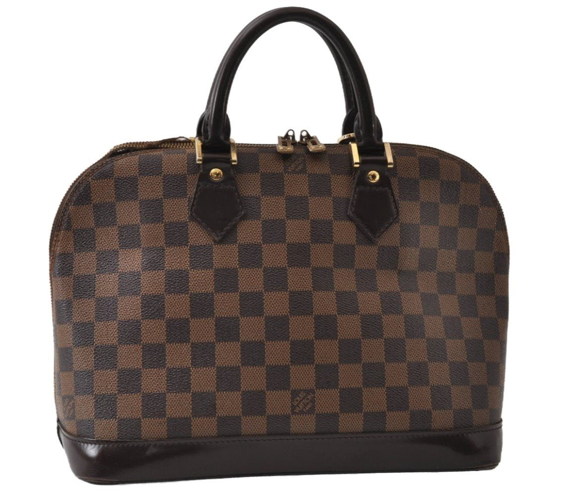 Authentic Louis Vuitton Damier Alma Hand Bag Purse N51131 LV 0403J
