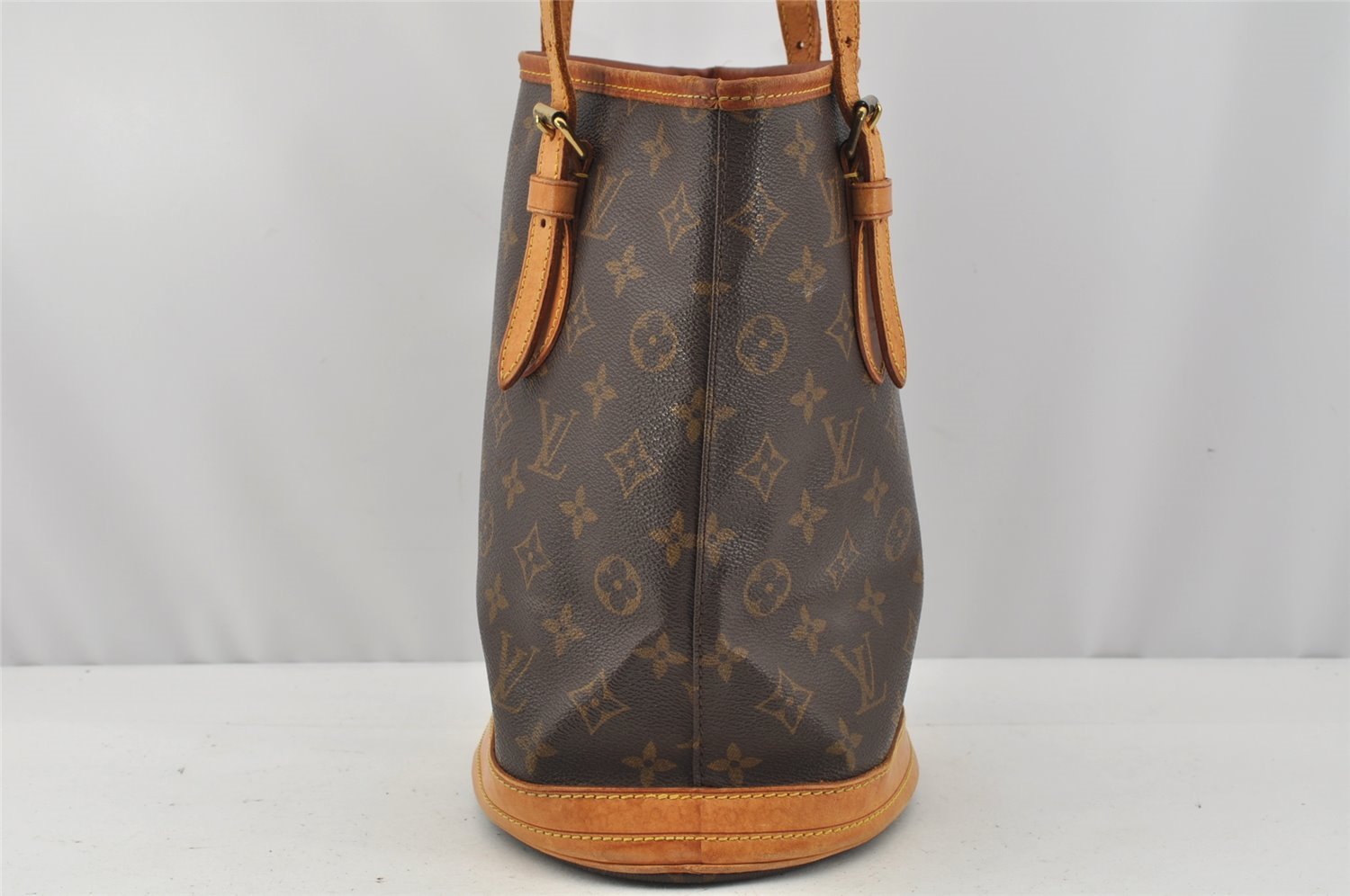 Authentic Louis Vuitton Monogram Bucket PM Shoulder Tote Bag M42238 LV 0405J