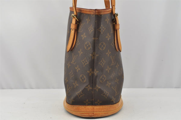 Authentic Louis Vuitton Monogram Bucket PM Shoulder Tote Bag M42238 LV 0405J