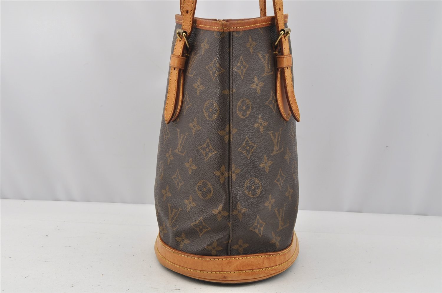 Authentic Louis Vuitton Monogram Bucket PM Shoulder Tote Bag M42238 LV 0405J
