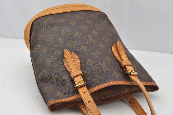 Authentic Louis Vuitton Monogram Bucket PM Shoulder Tote Bag M42238 LV 0405J