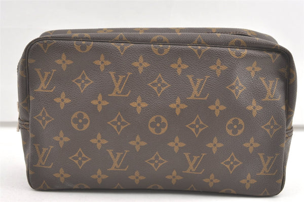 Auth Louis Vuitton Monogram Trousse Toilette 28 Clutch Hand Bag M47522 LV 0407K