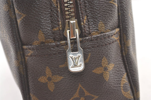 Auth Louis Vuitton Monogram Trousse Toilette 28 Clutch Hand Bag M47522 LV 0407K