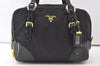 Authentic PRADA Vintage Nylon Tessuto Enamel Shoulder Bag Black 0408J
