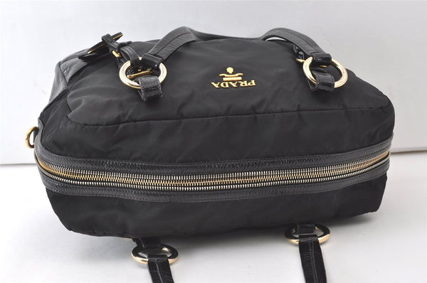 Authentic PRADA Vintage Nylon Tessuto Enamel Shoulder Bag Black 0408J