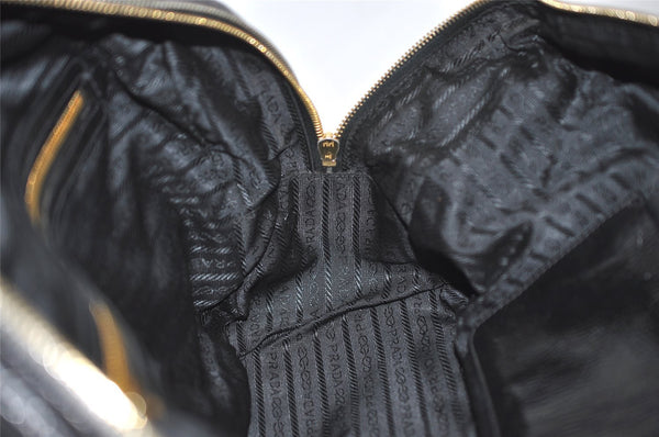 Authentic PRADA Vintage Nylon Tessuto Enamel Shoulder Bag Black 0408J