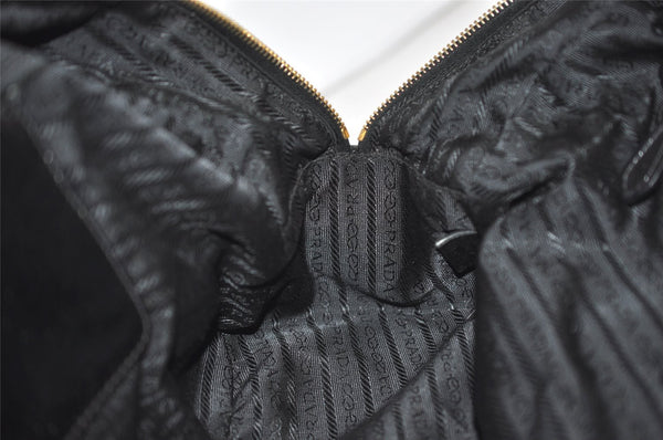 Authentic PRADA Vintage Nylon Tessuto Enamel Shoulder Bag Black 0408J