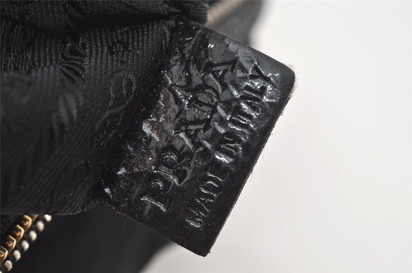 Authentic PRADA Vintage Nylon Tessuto Enamel Shoulder Bag Black 0408J