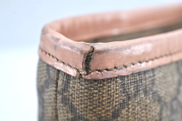 Authentic GUCCI Shoulder Hand Tote Bag Purse GG PVC Leather 211138 Brown 0411G