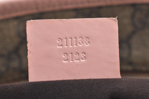 Authentic GUCCI Shoulder Hand Tote Bag Purse GG PVC Leather 211138 Brown 0411G