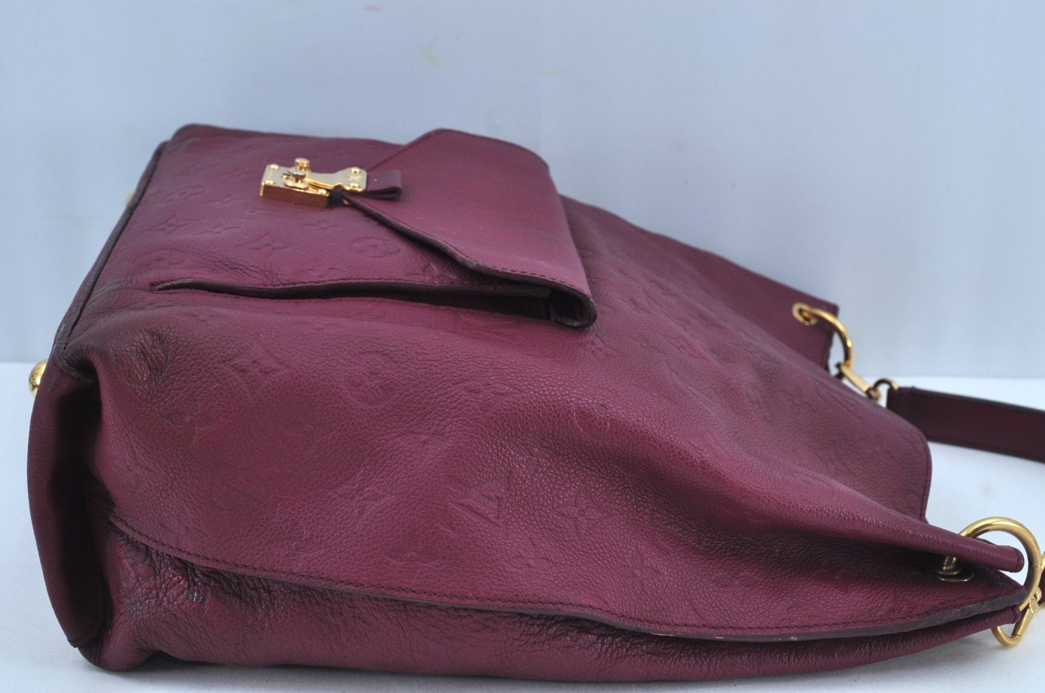 Authentic Louis Vuitton Monogram Empreinte Metis 2Way Shoulder Bag Purple 0411J