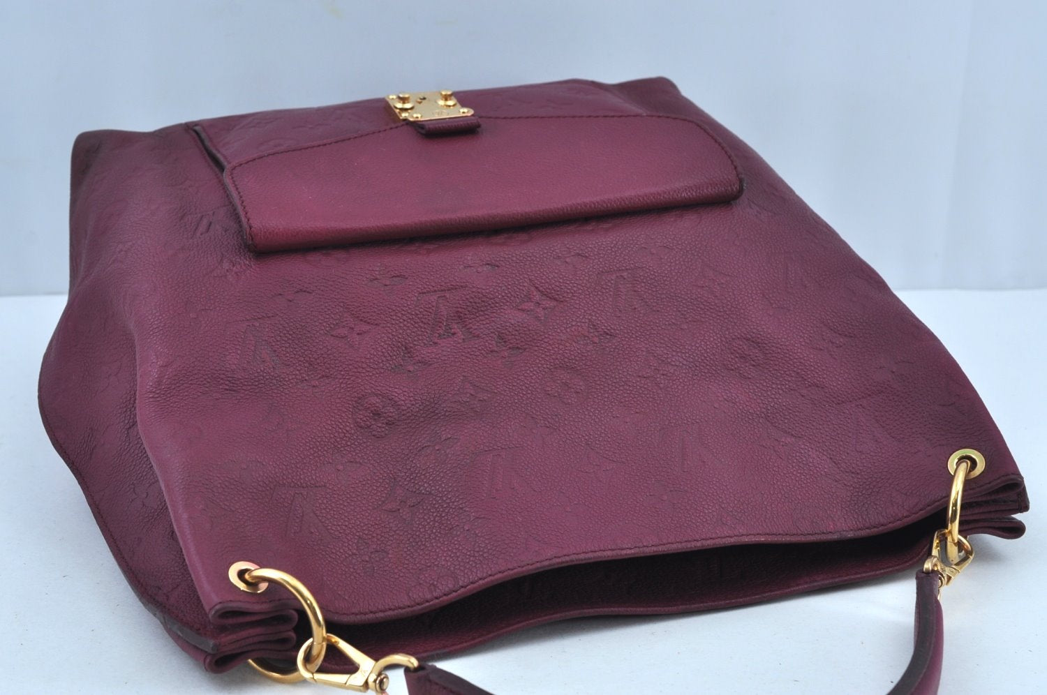 Authentic Louis Vuitton Monogram Empreinte Metis 2Way Shoulder Bag Purple 0411J