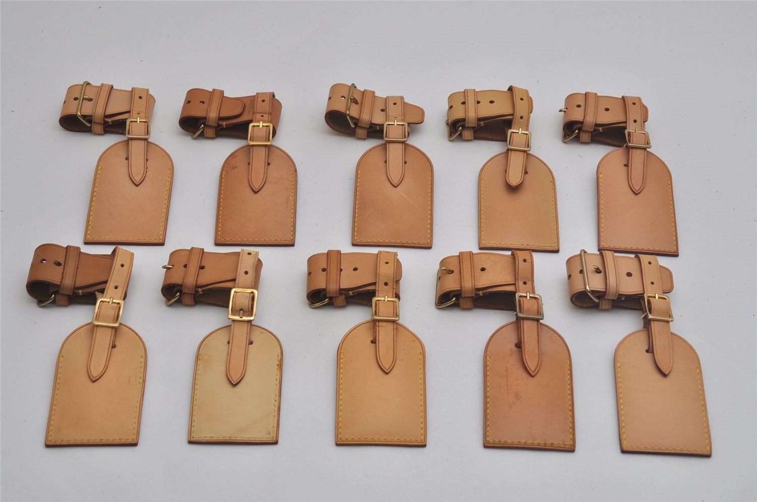 Authentic Louis Vuitton Name tag Handle Holder Beige 10Set LV 0411K