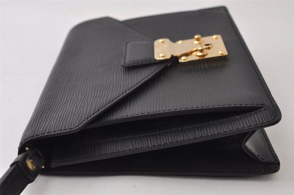 Authentic Louis Vuitton Epi Sellier Dragonne Clutch Bag Black M52612 LV 0412J