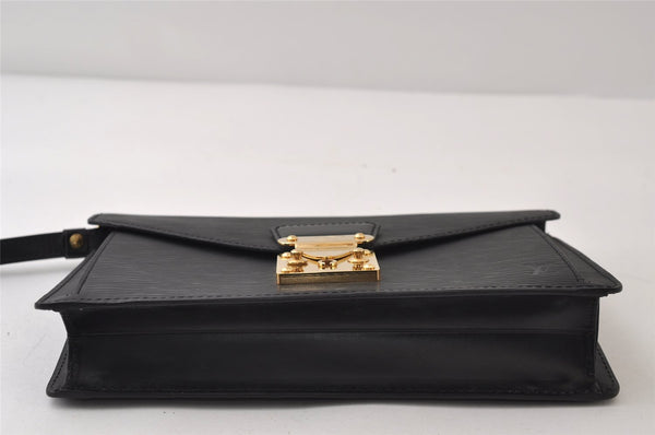 Authentic Louis Vuitton Epi Sellier Dragonne Clutch Bag Black M52612 LV 0412J