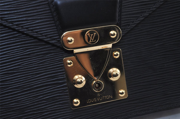 Authentic Louis Vuitton Epi Sellier Dragonne Clutch Bag Black M52612 LV 0412J