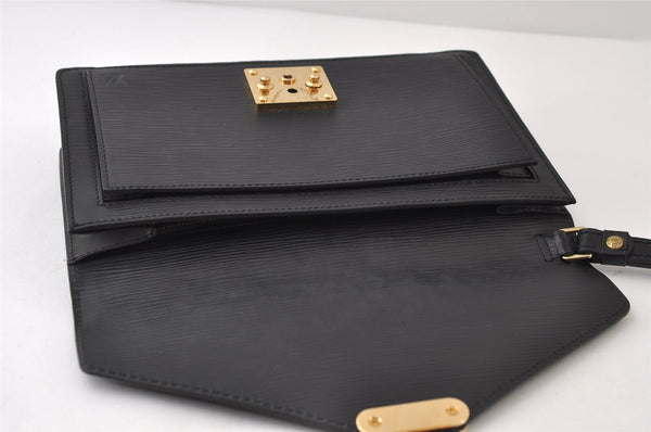 Authentic Louis Vuitton Epi Sellier Dragonne Clutch Bag Black M52612 LV 0412J