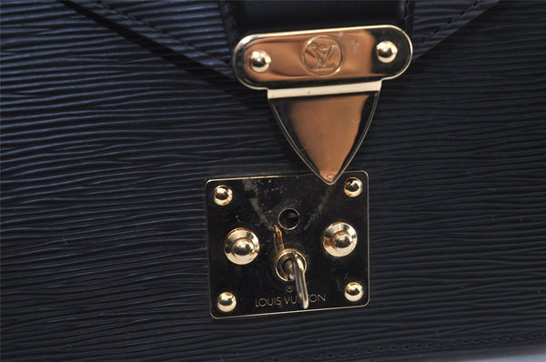 Authentic Louis Vuitton Epi Sellier Dragonne Clutch Bag Black M52612 LV 0412J