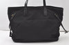 Authentic PRADA Vintage Nylon Tessuto Leather Shoulder Tote Bag Black 0413J