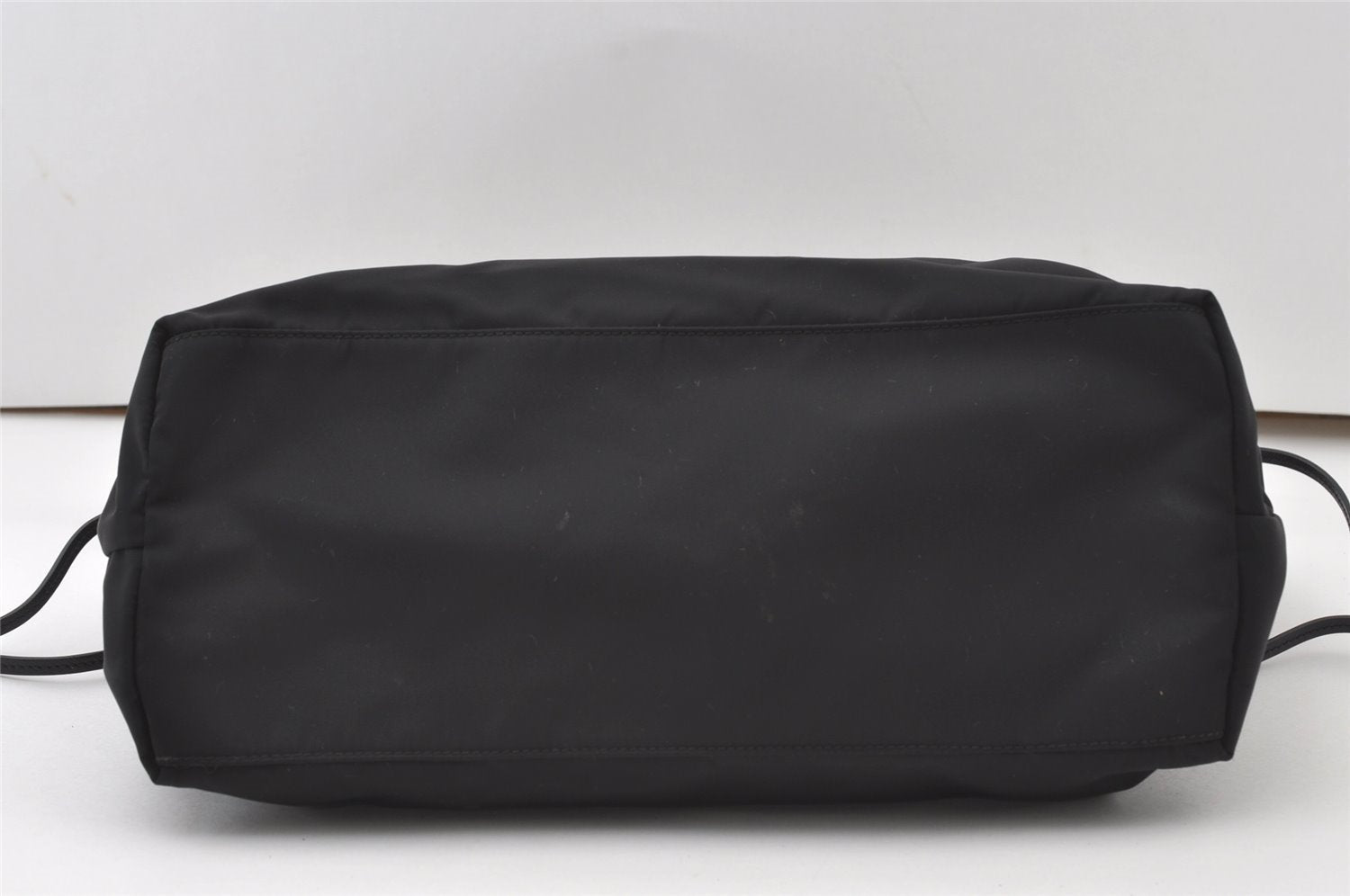 Authentic PRADA Vintage Nylon Tessuto Leather Shoulder Tote Bag Black 0413J