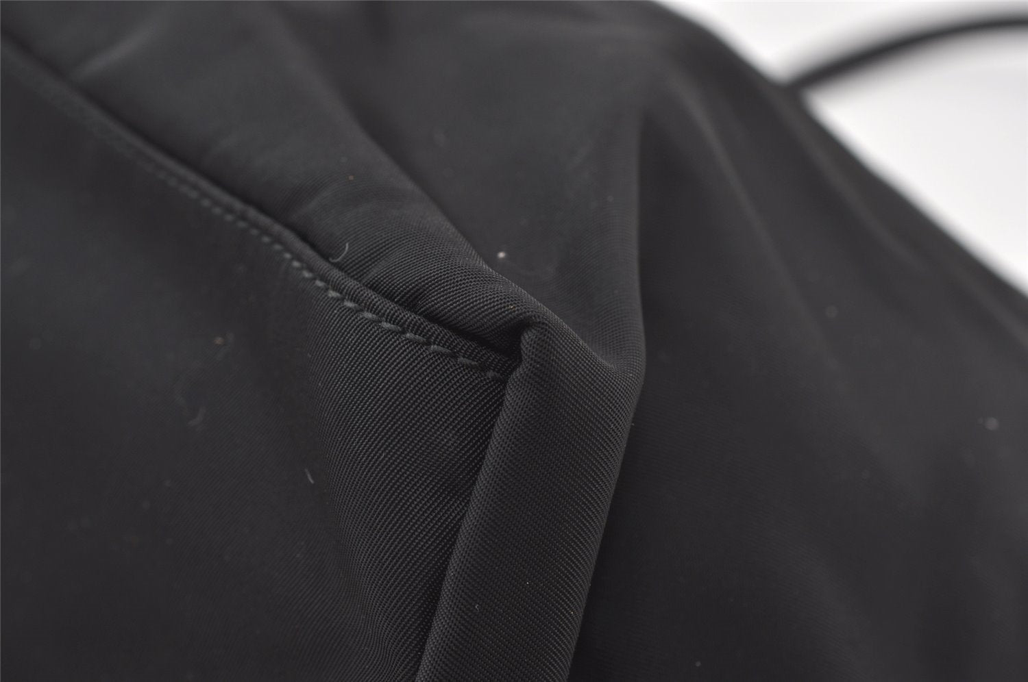 Authentic PRADA Vintage Nylon Tessuto Leather Shoulder Tote Bag Black 0413J