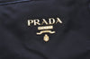 Authentic PRADA Vintage Nylon Tessuto Leather Shoulder Tote Bag Black 0413J