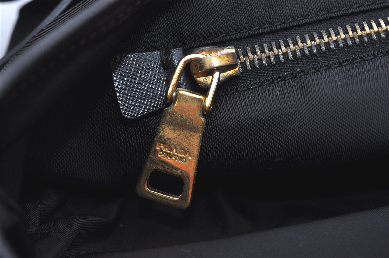 Authentic PRADA Vintage Nylon Tessuto Leather Shoulder Tote Bag Black 0413J