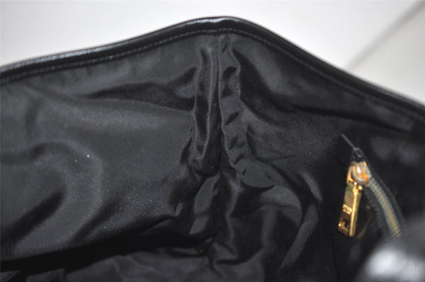 Authentic PRADA Vintage Nylon Tessuto Leather Shoulder Tote Bag Black 0413J