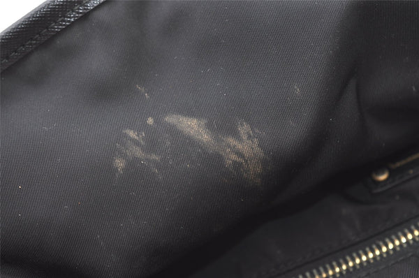 Authentic PRADA Vintage Nylon Tessuto Leather Shoulder Tote Bag Black 0413J