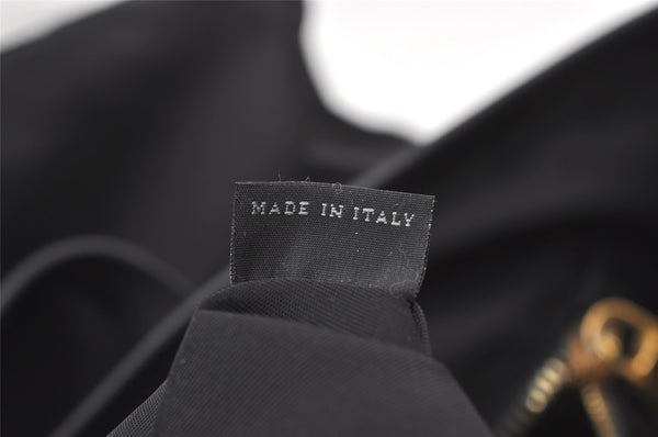 Authentic PRADA Vintage Nylon Tessuto Leather Shoulder Tote Bag Black 0413J