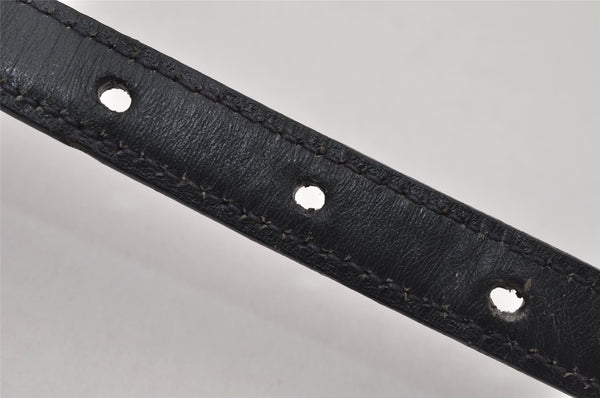 Authentic GUCCI Vintage Belt Leather Size 75-80cm 29.5-31.5" Navy Blue 0413K