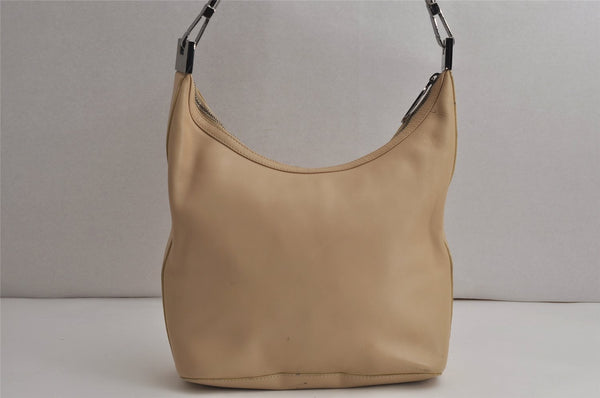 Authentic GUCCI Vintage Shoulder Hand Bag Purse Leather 0013814 Beige 0414K