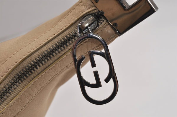 Authentic GUCCI Vintage Shoulder Hand Bag Purse Leather 0013814 Beige 0414K