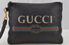 Authentic GUCCI Portfolio Clutch Hand Bag Purse Leather 572770 Black 0416J